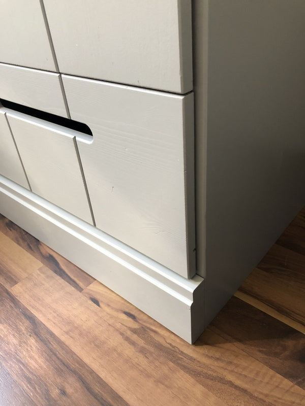 Kleiderschrank grau mit 2 Schubladen, Schrank grau, Breite 94 cm