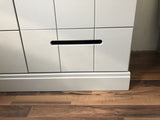 Kleiderschrank grau mit 2 Schubladen, Schrank grau, Breite 94 cm