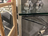 Konsole Silber Glas-Metall verchromt, Wandtisch verchromt Glas, Maße 120x40 cm