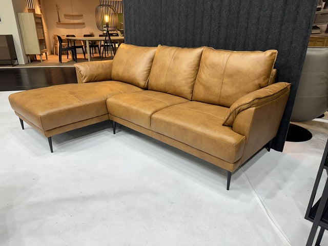 Sofa cognac 3-Sitzer, Ecksofa cognac, Breite 233 cm