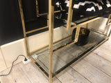 Regal Gold Glas,  Glasregal Gold, Bücherregal Metall Glas, Breite 115 cm