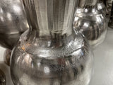 Bodenvase Silber, Bodenvase Metall groß, Vase Silber, Höhe 120 cm