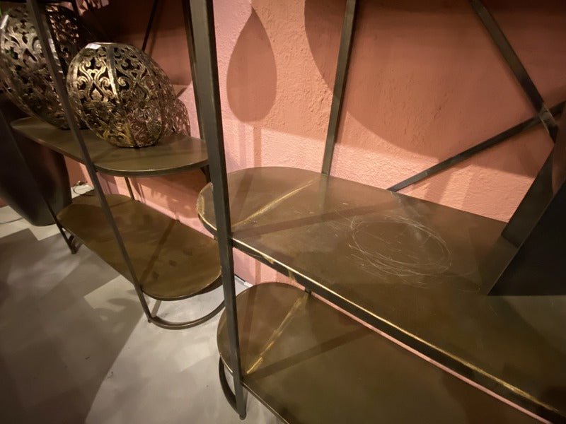 Regal Metall, Metallregal Bronze antik, Breite 119 cm