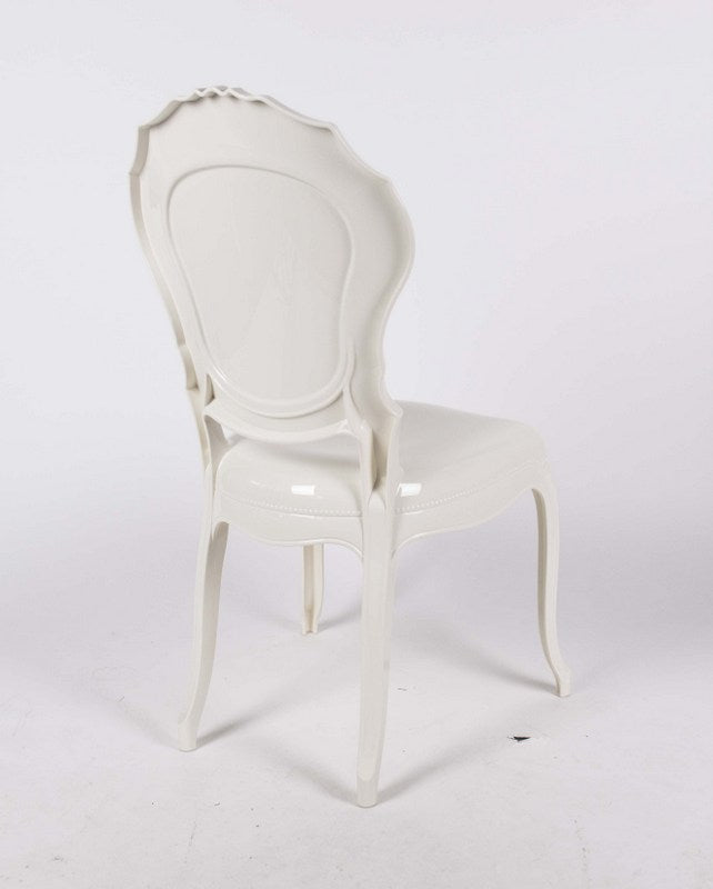 Stuhl Barock aus Polycarbonat, weiß-creme