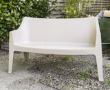 Gartenbank taupe, Bank taupe Kunststoff,  Outdoor Sitzbank