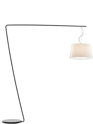 Design-Stehleuchte mit Doppelschirm, Lampenschirm Ø 52 cm