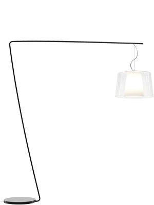 Design-Stehleuchte mit Doppelschirm, Lampenschirm Ø 52 cm