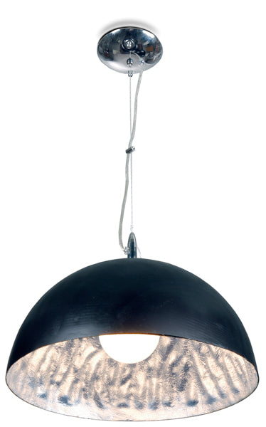 Moderne Pendelleuchte aus Polyester, Farbe schwarz-silber, Ø 55 cm