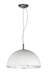 Moderne Pendelleuchte aus Polyester, Farbe weiß-silber, Ø 38 cm