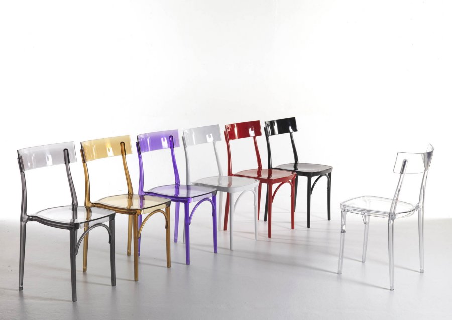 Design Stuhl Classic, Farbe  violett transparent