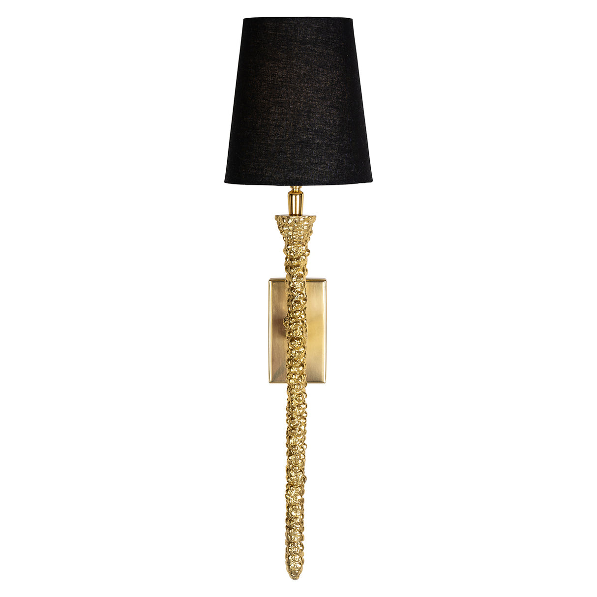 Wandlampe Gold mit schwarzem Lampenschirm, Wandleuchte Gold Lampenschirm schwarz