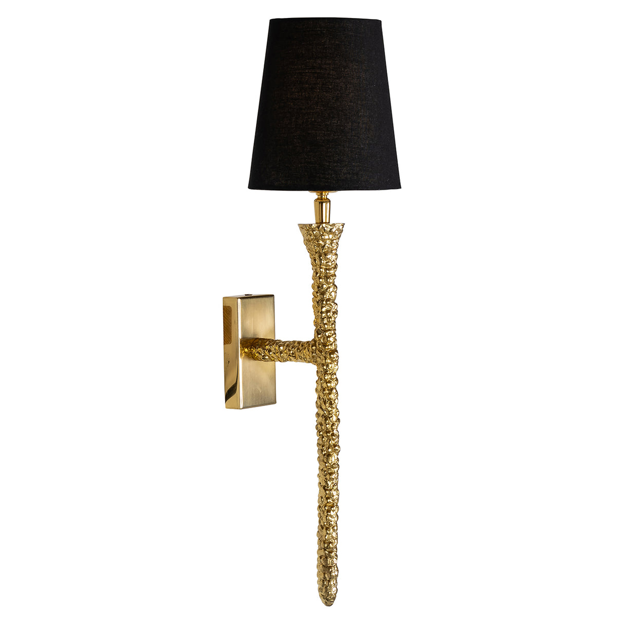 Wandlampe Gold mit schwarzem Lampenschirm, Wandleuchte Gold Lampenschirm schwarz