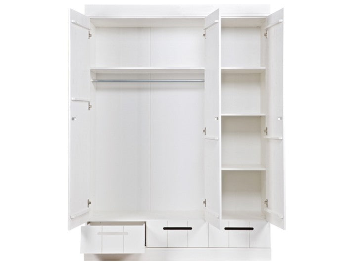 Kleiderschrank weiß, Schrank weiß für Kinderzimmer, Breite 140 cm