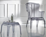 Beistelltisch grau-transparent, Couchtisch grau, Hocker Kunsstoff