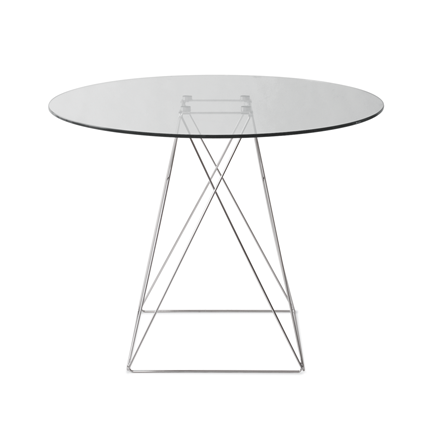 Moderner Tisch rund, Tischplatte aus Glas, Ø 100 cm