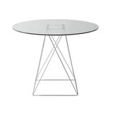 Moderner Tisch rund, Tischplatte aus Glas, Ø 100 cm