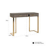 Konsole Gold,  Wandtisch mit Schubladen, Konsole 2 Schubladen Gold, Breite 110 cm