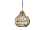 Rattan Hängeleuchte, Hängeleuchte Naturell/ dunkel braun, Rattan Look, Ø30x31,5 cm