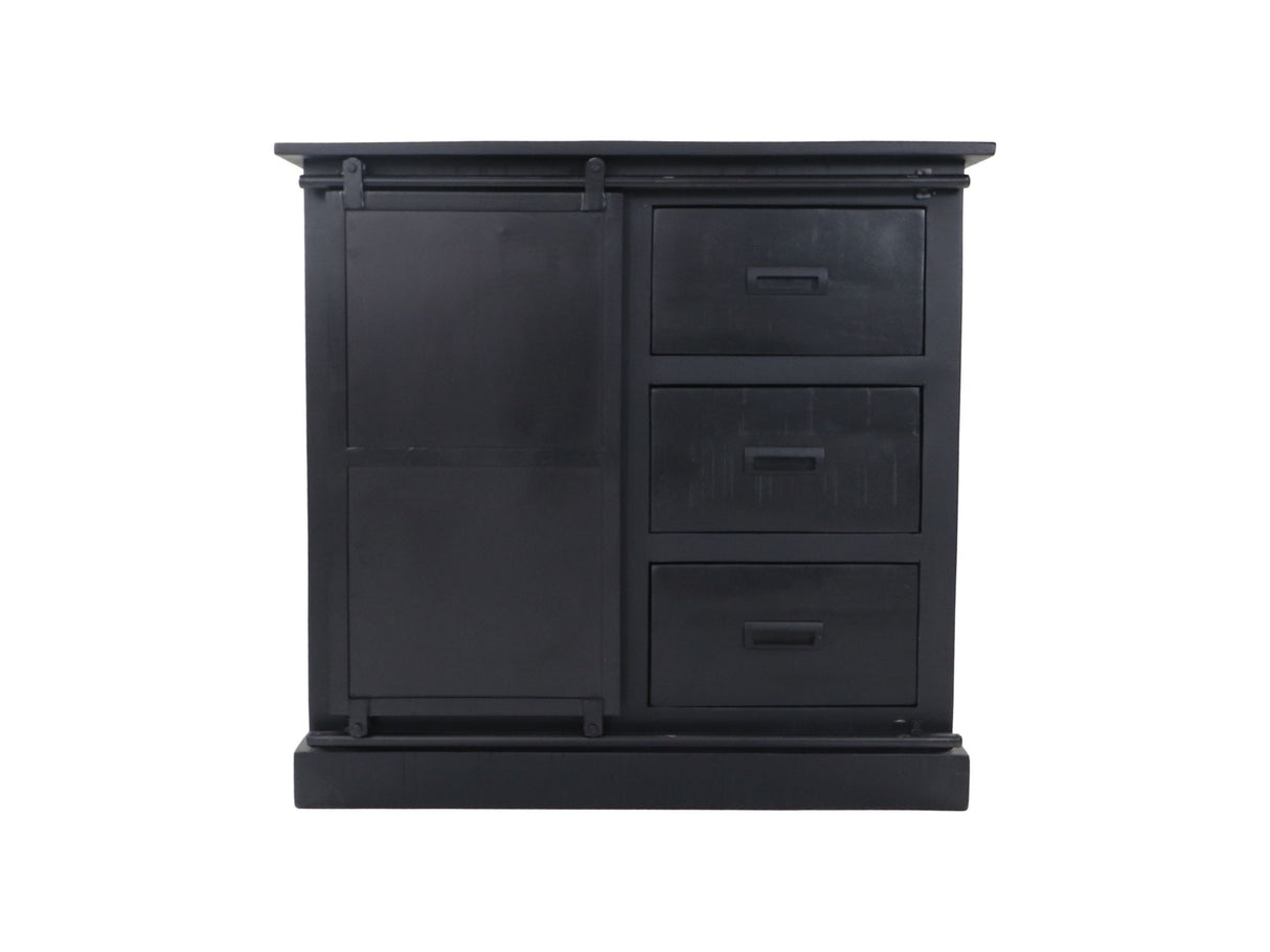 Sideboard schwarz, Industriedesign Anrichte schwarz, Kommode schwarz, Breite 95 cm