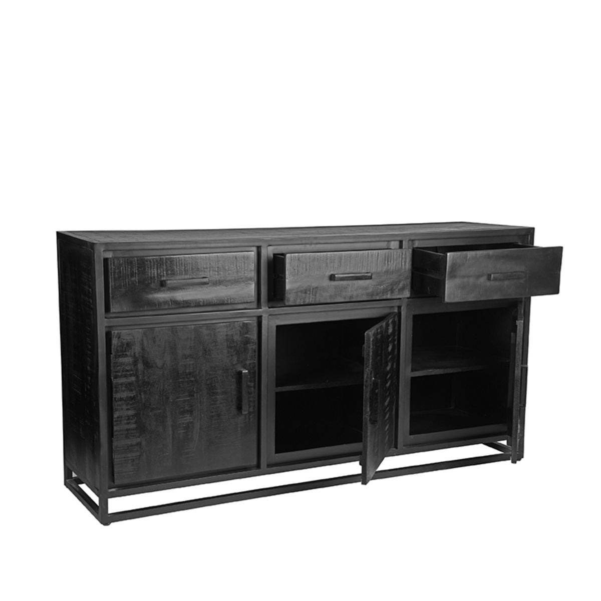 Sideboard schwarz, Anrichte schwarz, Kommode schwarz, Breite 170 cm