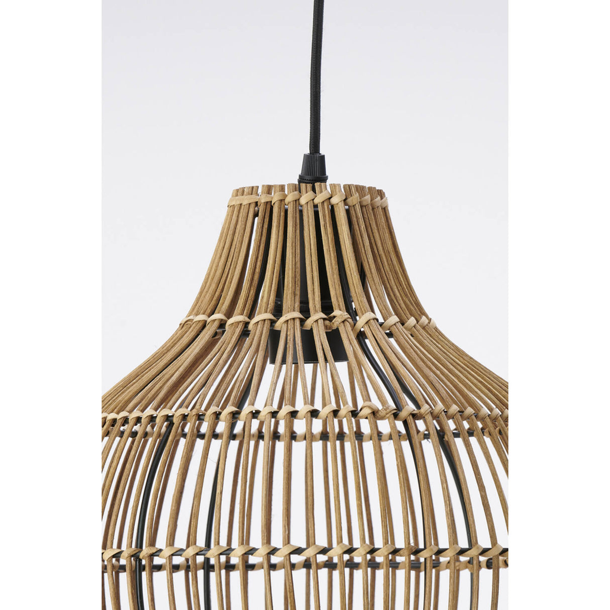 Rattan Hängeleuchte, Hängeleuchte Naturell/ dunkel braun, Rattan Look, Ø30x31,5 cm