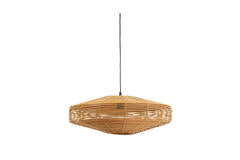 Rattan Hängeleuchte, Hängeleuchte Naturell, Rattan Look, Ø60x21 cm