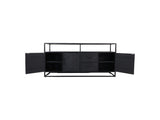 Sideboard schwarz, Industriedesign Anrichte schwarz, Kommode schwarz, Breite 180 cm