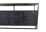 Sideboard schwarz, Industriedesign Anrichte schwarz, Kommode schwarz, Breite 180 cm