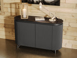 Sideboard anthrazit, Sideboard Keramik, ovale Anrichte Keramik, Breite 130 cm