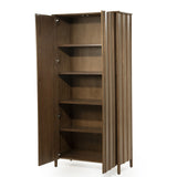 Kleiderschrank Holz furniert, Schrank  Naturholz-braun, Wohnzimmerschrank Holz, Breite 102 cm