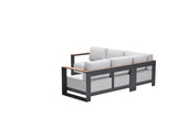Gartenlounge anthrazit, Garten Sitzecke anthrazit, Garten-Gruppensitzbank anthrazit, Sitzgruppe Aluminium anthrazit