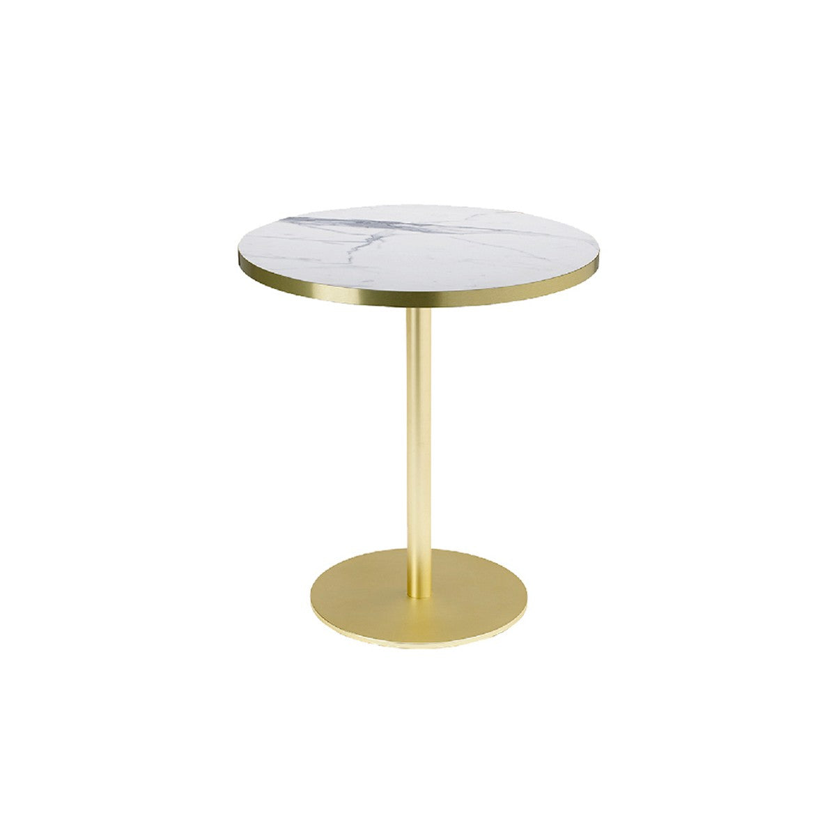 Bistrotisch Gold, runder Bistrotisch weiß Gold, Durchmesser 60 cm