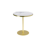 Bistrotisch Gold, runder Bistrotisch weiß Gold, Durchmesser 60 cm