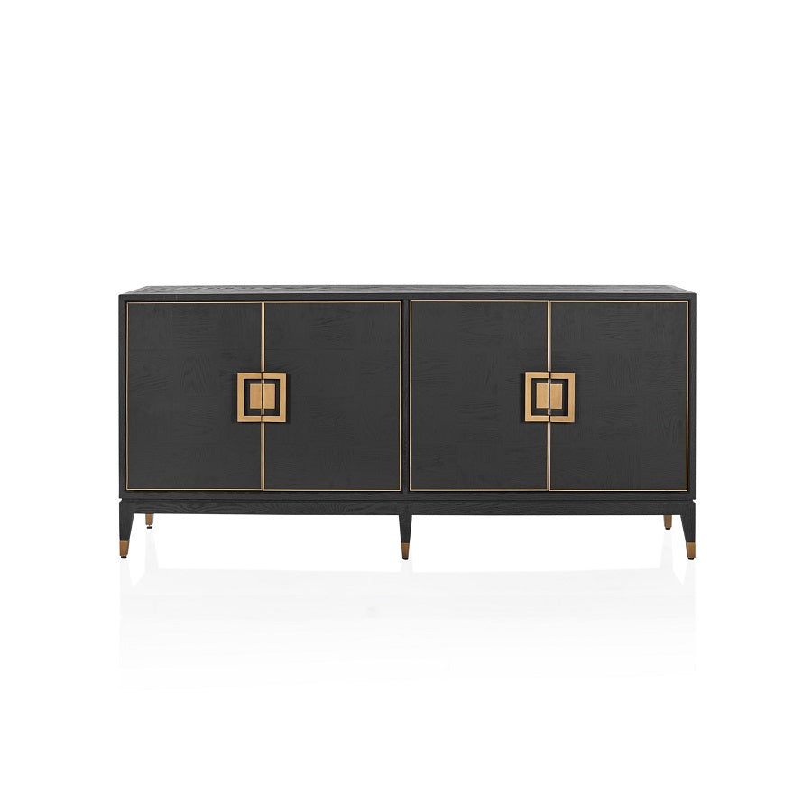 Sideboard schwarz, Anrichte schwarz, Sideboard Gold schwarz, Breite 193 cm