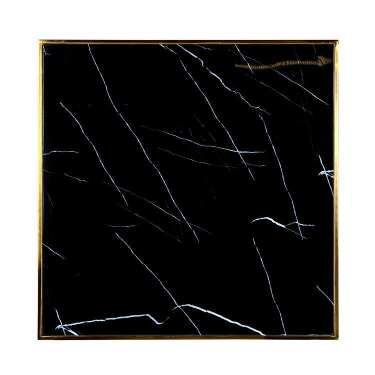 Bistrotisch Gold-schwarz, Esstisch Gold quadratisch, Tisch Gold-schwarz,  Maße 70x70 cm