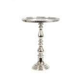 Beistelltisch rund Silber Metall, runder Beistelltisch Silber, Durchmesser 46 cm