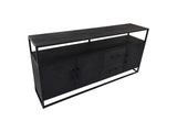 Sideboard schwarz, Industriedesign Anrichte schwarz, Kommode schwarz, Breite 180 cm