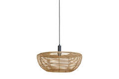 Rattan Hängeleuchte, Hängeleuchte Naturell, Rattan Look, Ø60x25 cm