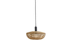 Rattan Hängeleuchte, Hängeleuchte Naturell, Rattan Look, Ø40x15 cm