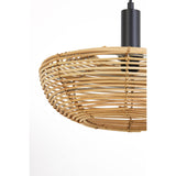 Rattan Hängeleuchte, Hängeleuchte Naturell, Rattan Look, Ø40x15 cm