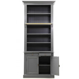 Bücherschrank grau Landhaus, Schrank grau, Aktenschrank grau Landhausstil,  Breite 100 cm