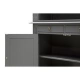 Bücherschrank grau Landhaus, Schrank grau, Aktenschrank grau Landhausstil,  Breite 100 cm