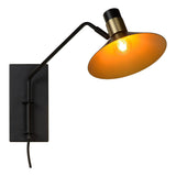 Wandlampe Gold schwarz Industriedesign, Wandleuchte schwarz Metall