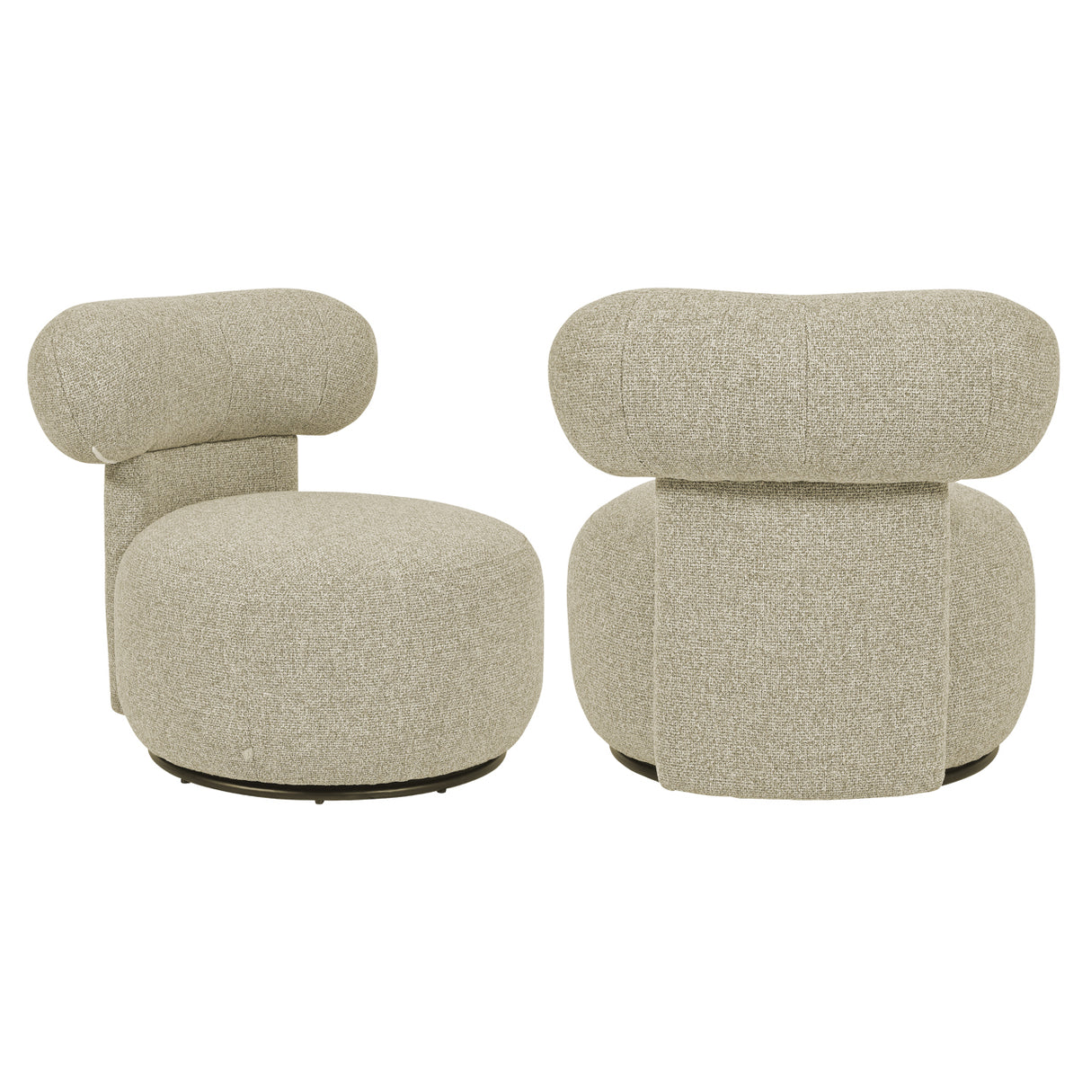 Sessel drehbar Farbe-Sand, Longe-Sessel drehbar, Breite 59 cm