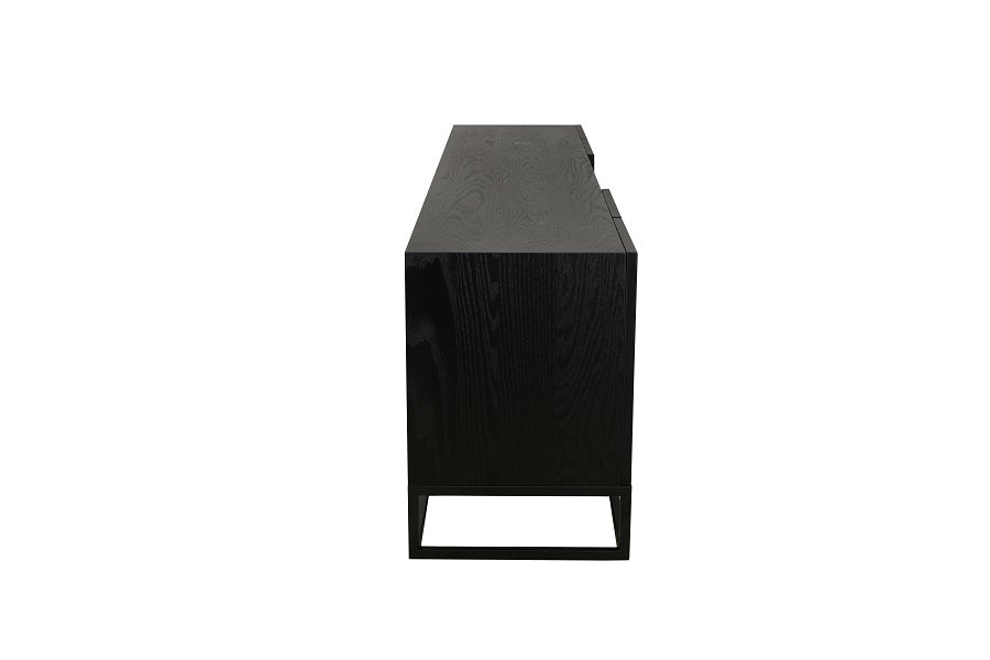 TV Schrank schwarz, Fernsehschrank schwarz, TV Schramk Fischgrätmuster schwarz, Breite 220 cm