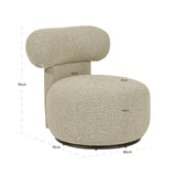 Sessel drehbar Farbe-Sand, Longe-Sessel drehbar, Breite 59 cm