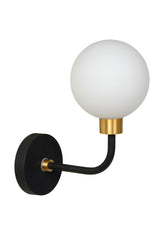 Wandlampe Badezimmer, schwarz/gold, 1xG9