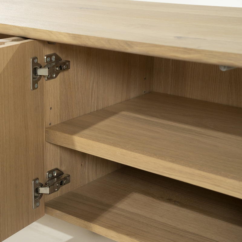 Fernsehschrank Holz furniert, TV Schrank Naturholz, Lowboard Holz, Breite 264 cm
