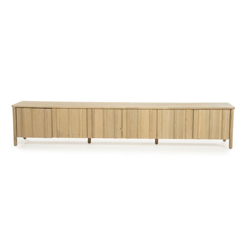 Fernsehschrank Holz furniert, TV Schrank Naturholz, Lowboard Holz, Breite 264 cm