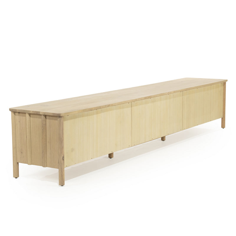 Fernsehschrank Holz furniert, TV Schrank Naturholz, Lowboard Holz, Breite 264 cm